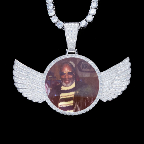 925S & VVS Moissanite 3D Wing Custom Picture Pendant