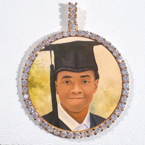 LARGE 3D CIRCLE CUSTOM PICTURE PENDANT