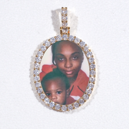 3D Oval Custom Picture Pendant