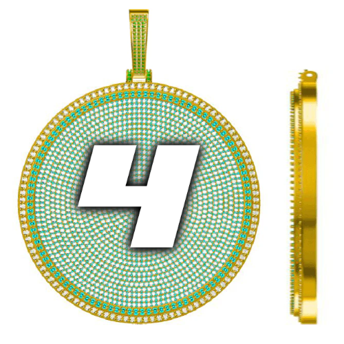 CUSTOM LETTER NECKLACE 3D BIG DISC