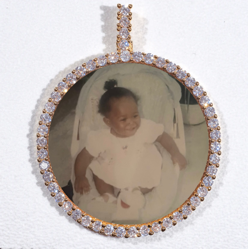 LARGE 3D CIRCLE CUSTOM PICTURE PENDANT