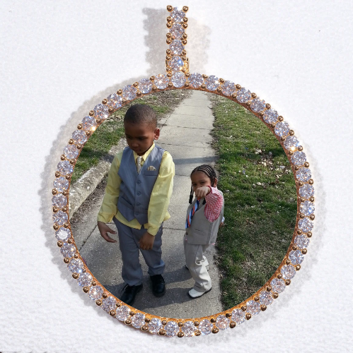 LARGE 3D CIRCLE CUSTOM PICTURE PENDANT