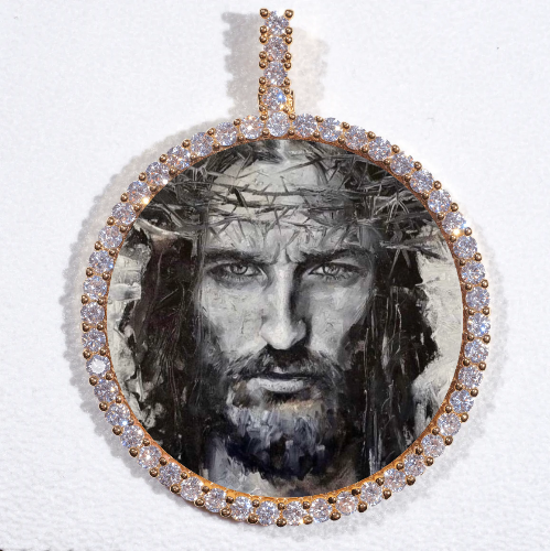 LARGE 3D CIRCLE CUSTOM PICTURE PENDANT