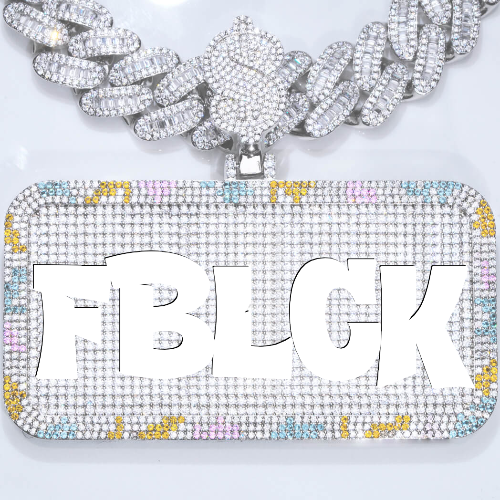 CUSTOM LETTER NECKLACE 3D COLORFUL SQUARE