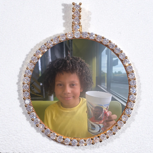 LARGE 3D CIRCLE CUSTOM PICTURE PENDANT