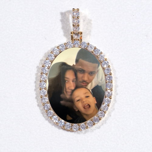 3D Oval Custom Picture Pendant