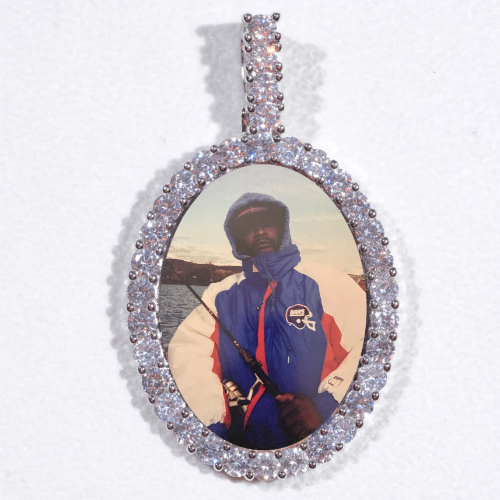 Large 3D Oval Custom Picture Pendant