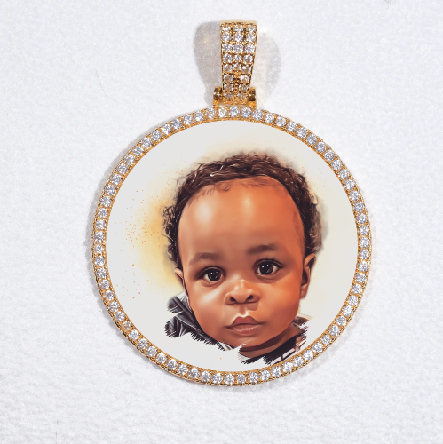 MEDIUM 3D CIRCLE CUSTOM PICTURE PENDANT
