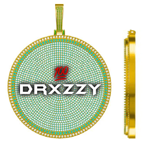 CUSTOM LETTER NECKLACE 3D BIG DISC
