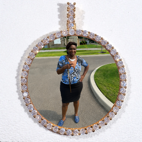 LARGE 3D CIRCLE CUSTOM PICTURE PENDANT
