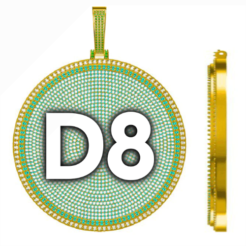 CUSTOM LETTER NECKLACE 3D BIG DISC