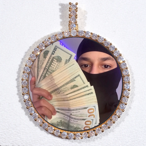 LARGE 3D CIRCLE CUSTOM PICTURE PENDANT