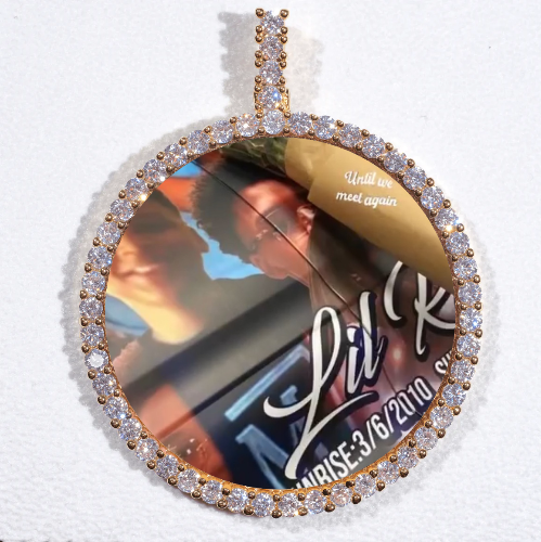 LARGE 3D CIRCLE CUSTOM PICTURE PENDANT