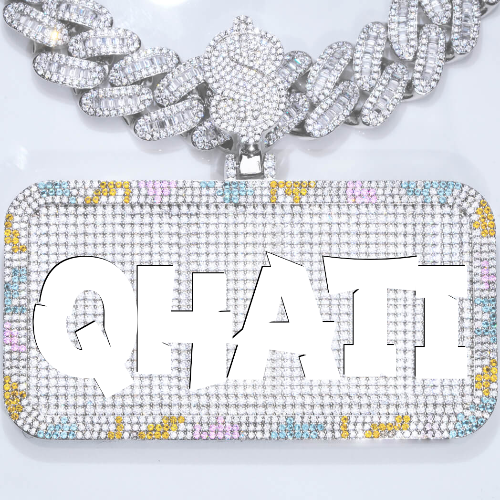 CUSTOM LETTER NECKLACE 3D COLORFUL SQUARE