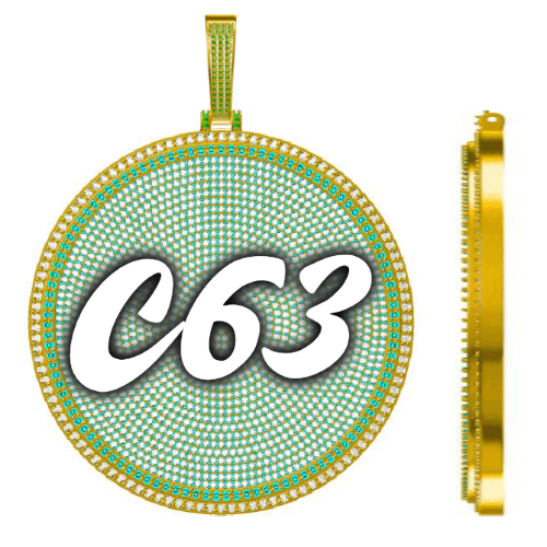 CUSTOM LETTER NECKLACE 3D BIG DISC