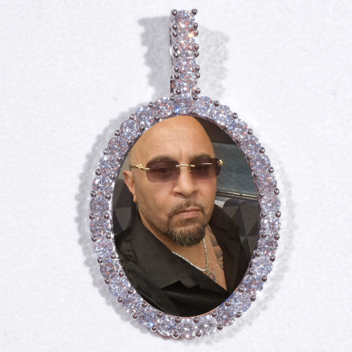 Large 3D Oval Custom Picture Pendant