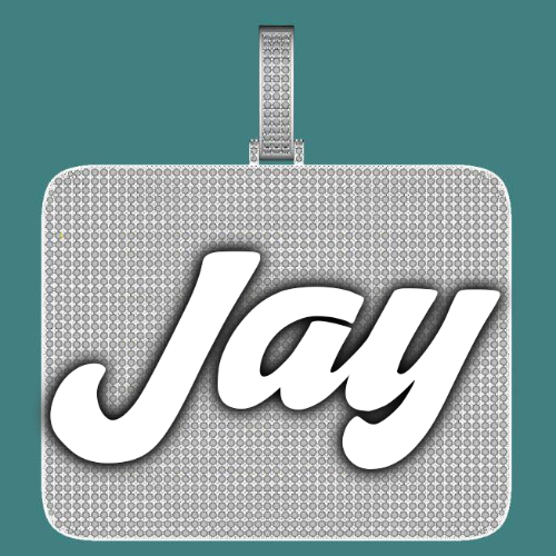 CUSTOM LETTER NECKLACE 3D BIG SQUARE