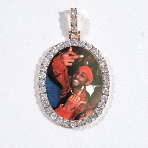 3D Oval Custom Picture Pendant