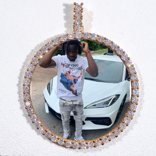 LARGE 3D CIRCLE CUSTOM PICTURE PENDANT