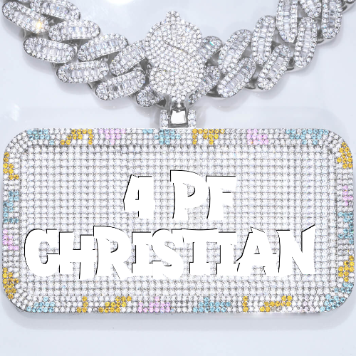 CUSTOM LETTER NECKLACE 3D COLORFUL SQUARE