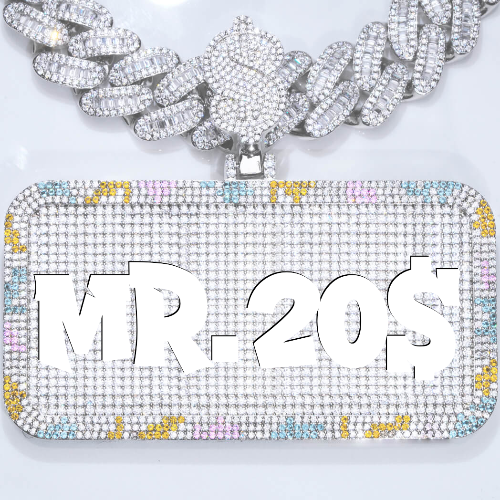 CUSTOM LETTER NECKLACE 3D COLORFUL SQUARE