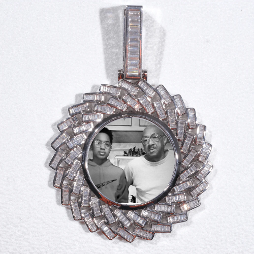 Large 3D Baguette Custom Picture Pendant