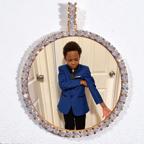 LARGE 3D CIRCLE CUSTOM PICTURE PENDANT