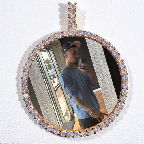 LARGE 3D CIRCLE CUSTOM PICTURE PENDANT
