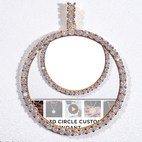 LARGE 3D CIRCLE CUSTOM PICTURE PENDANT