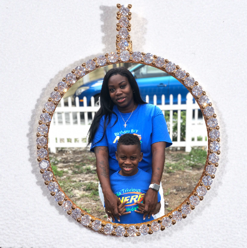 LARGE 3D CIRCLE CUSTOM PICTURE PENDANT
