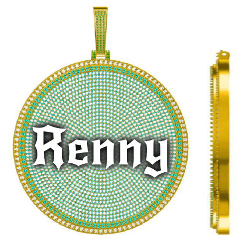 CUSTOM LETTER NECKLACE 3D BIG DISC