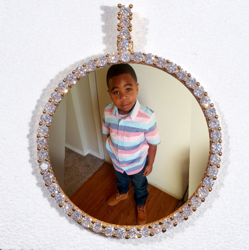 LARGE 3D CIRCLE CUSTOM PICTURE PENDANT