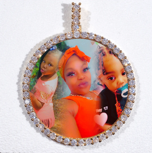 LARGE 3D CIRCLE CUSTOM PICTURE PENDANT