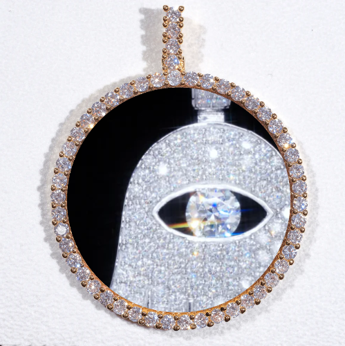 LARGE 3D CIRCLE CUSTOM PICTURE PENDANT