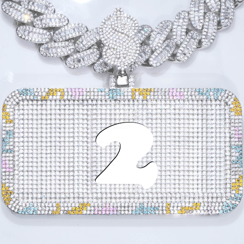 CUSTOM LETTER NECKLACE 3D COLORFUL SQUARE