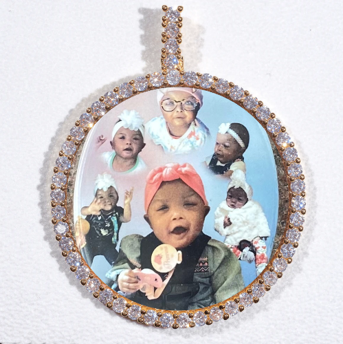 LARGE 3D CIRCLE CUSTOM PICTURE PENDANT