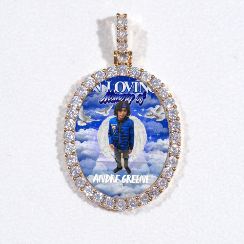 3D Oval Custom Picture Pendant
