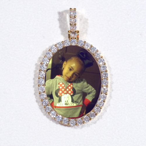 3D Oval Custom Picture Pendant