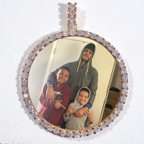 LARGE 3D CIRCLE CUSTOM PICTURE PENDANT