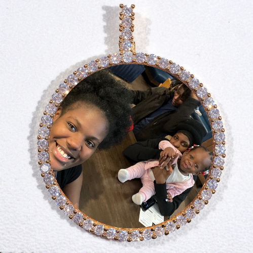 LARGE 3D CIRCLE CUSTOM PICTURE PENDANT