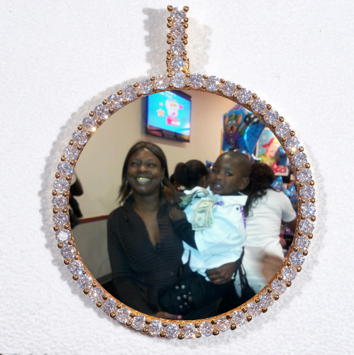 LARGE 3D CIRCLE CUSTOM PICTURE PENDANT