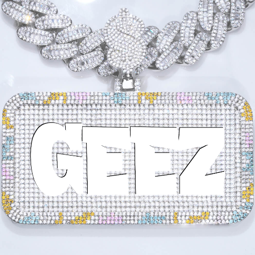 CUSTOM LETTER NECKLACE 3D COLORFUL SQUARE