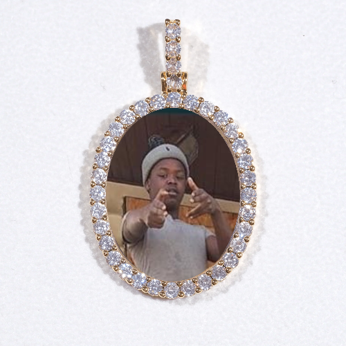 3D Oval Custom Picture Pendant