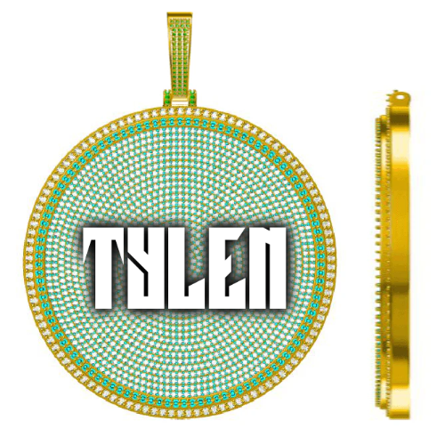 CUSTOM LETTER NECKLACE 3D BIG DISC