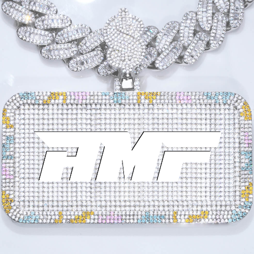 CUSTOM LETTER NECKLACE 3D COLORFUL SQUARE