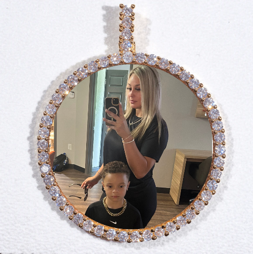 LARGE 3D CIRCLE CUSTOM PICTURE PENDANT