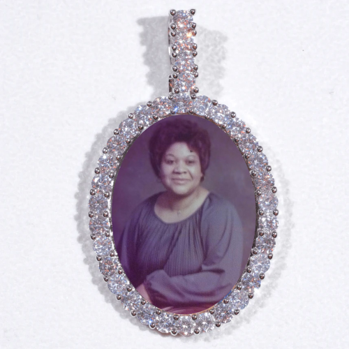 Large 3D Oval Custom Picture Pendant