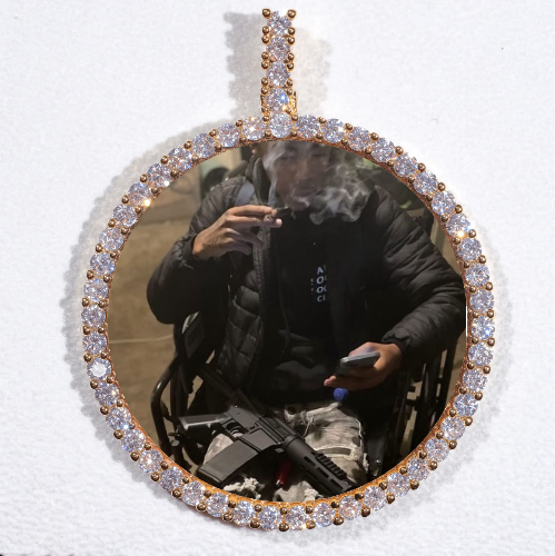 LARGE 3D CIRCLE CUSTOM PICTURE PENDANT