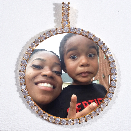 LARGE 3D CIRCLE CUSTOM PICTURE PENDANT