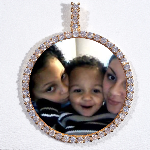 LARGE 3D CIRCLE CUSTOM PICTURE PENDANT